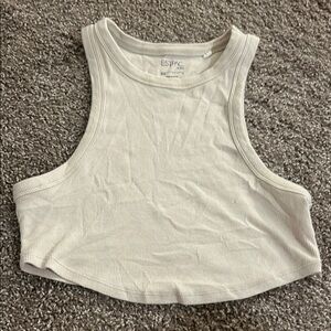 Women's White Ribbed Crop Top